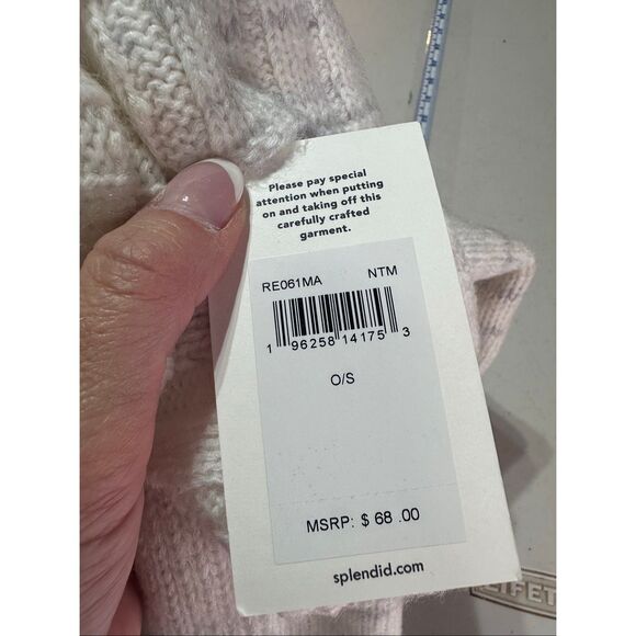 Splendid NWT Off White Marled Wool Blend Winter Scarf Neutral Minimalist - Picture 4 of 8